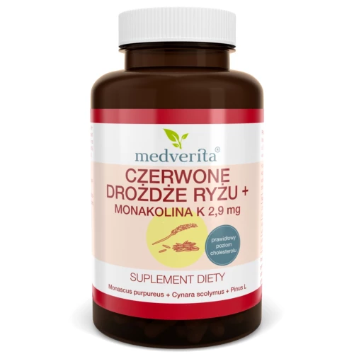 Medverita - Czerwone drożdże ryżu+ (monakolina K) - 90 kapsułek Medverita - Czerwone drożdże ryżu+ (monakolina K) - 90 kapsułek